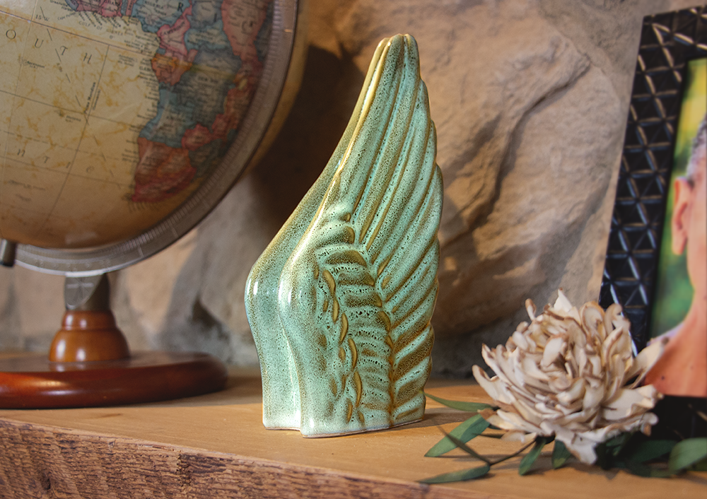 Angel Wings Ceramic Keepsake Urn - Serene
