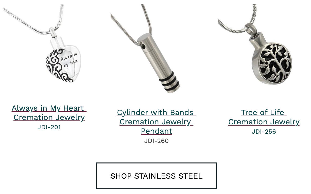 Stainless Steel Cremation Jewelry